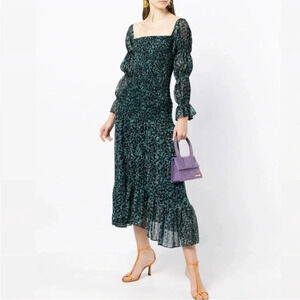 Misa Rashida Smocked midi dress